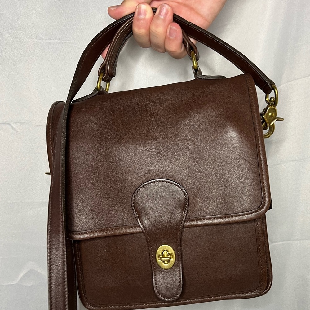 Vintage Brown Leather Coach Station Bag / Crossbody 🤎🎬 - Picture 6 of 16